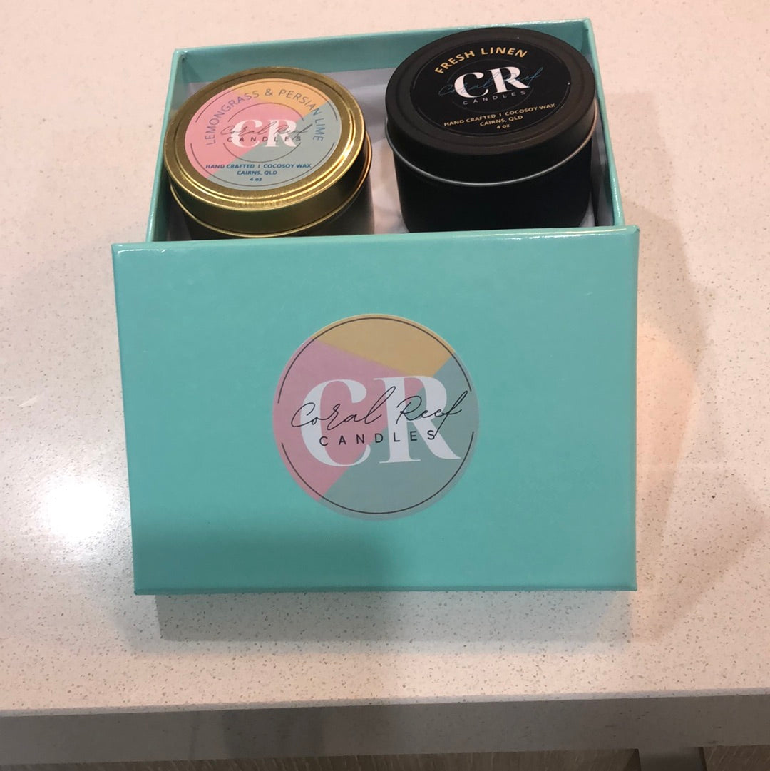 2 small tin gift box