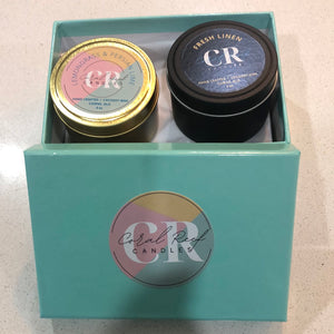 2 small tin gift box